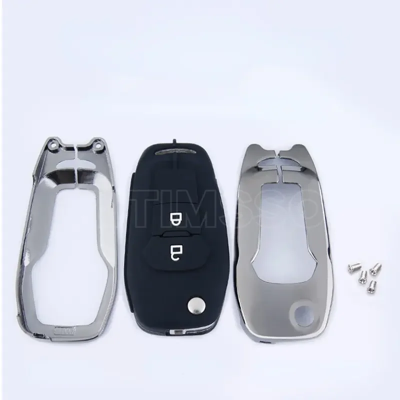 Alloy+Silica Gel Car Key Case Cover for Ford Ranger C-Max S-Max Focus Galaxy Mondeo Transit Tourneo Custom Ranger Accessories