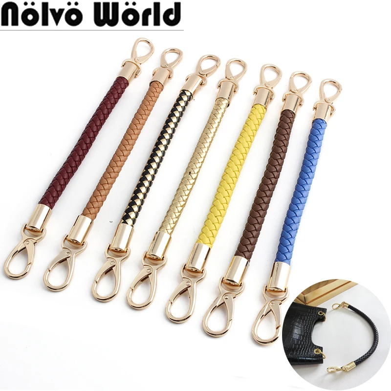 10PCS 30-45-60CM PU Leather Vintage Braided Rope Handles For Womem Handbag Shoulder Bags Belts Crossbody Handmade Accessories