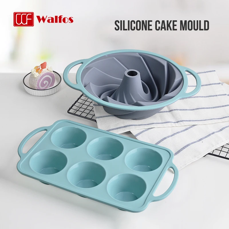 

WALFOS 3D Large Spiral Shape Silicone Cake Pan moule silicone pâtisserie Bakeware Mold baking Tools Cyclone Shape Cake Mould