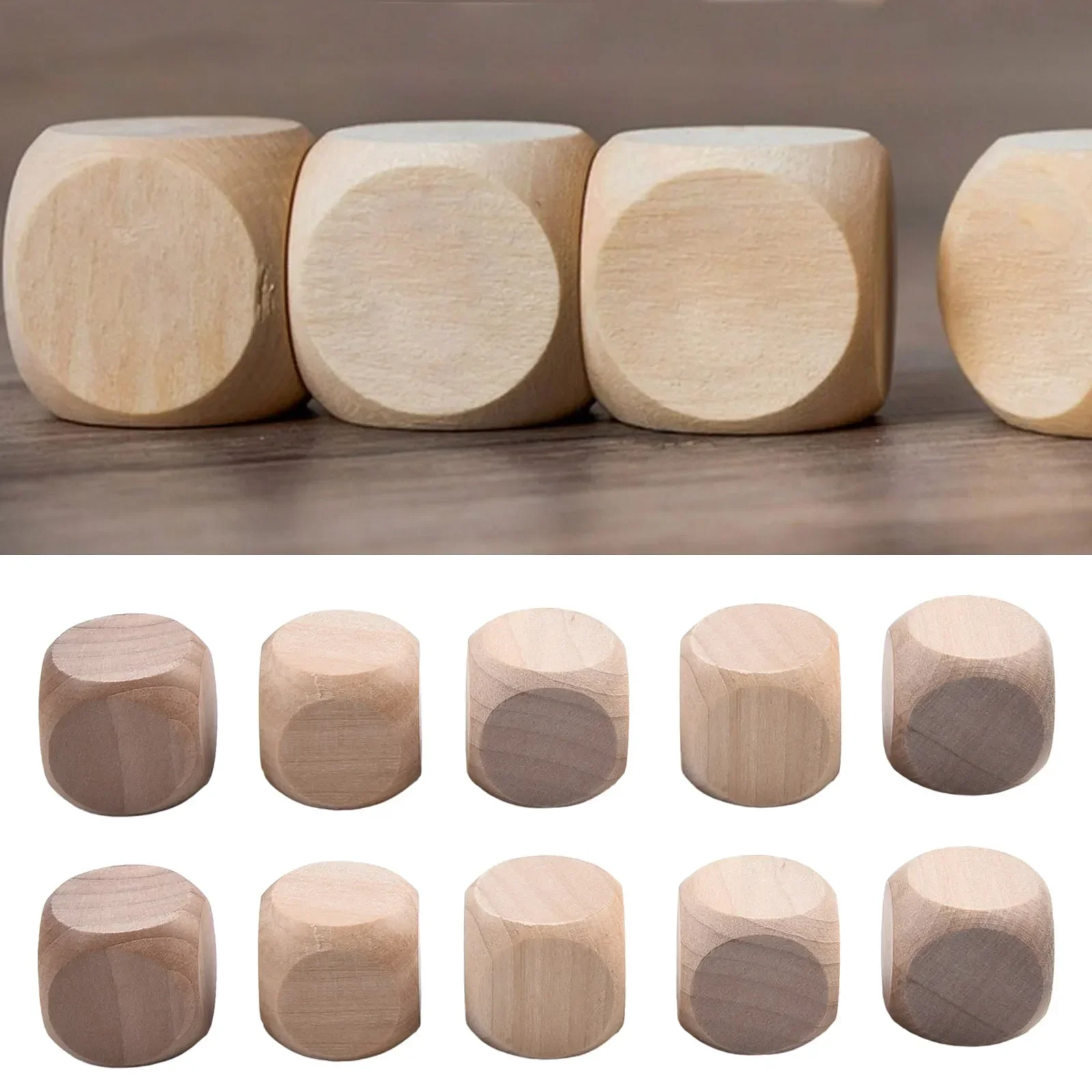 Cubes en bois non finis, dés en bois vierges, blocs carrés, bricolage, artisanat pour puzzle, construction exécutive, modèle, bricolage, 10 pièces