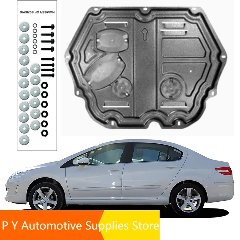 Preto Sob Guarda Motor Mudguard Board, Splash Shield, Mud Fender Plate, Painel para Peugeot 408, 2010-2013, 1.6L, 2.0L, Acessórios Do Carro