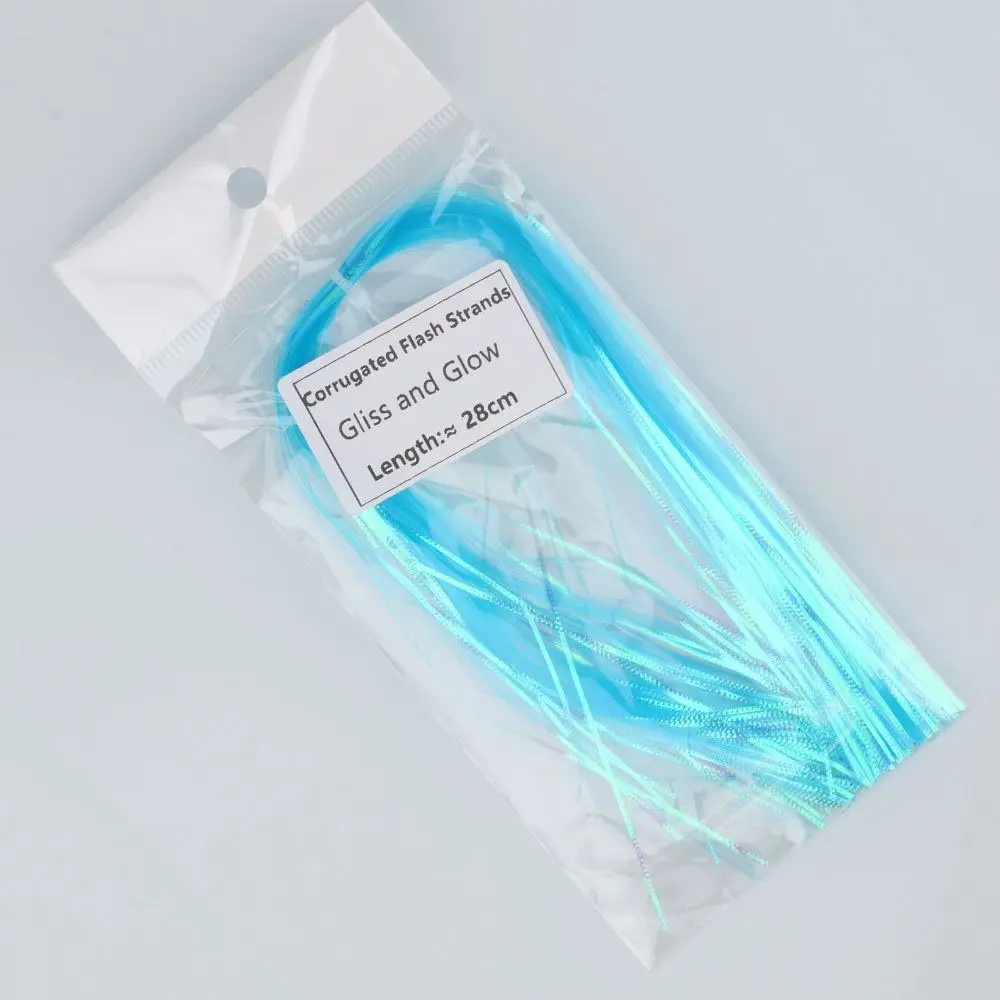 1Pack 1mm Width Corrugated Gliss Strands Saltwater Fishing Jig Hook Streamer Flies Tying Flash Tinsel Simulates Fish Scale - view 6