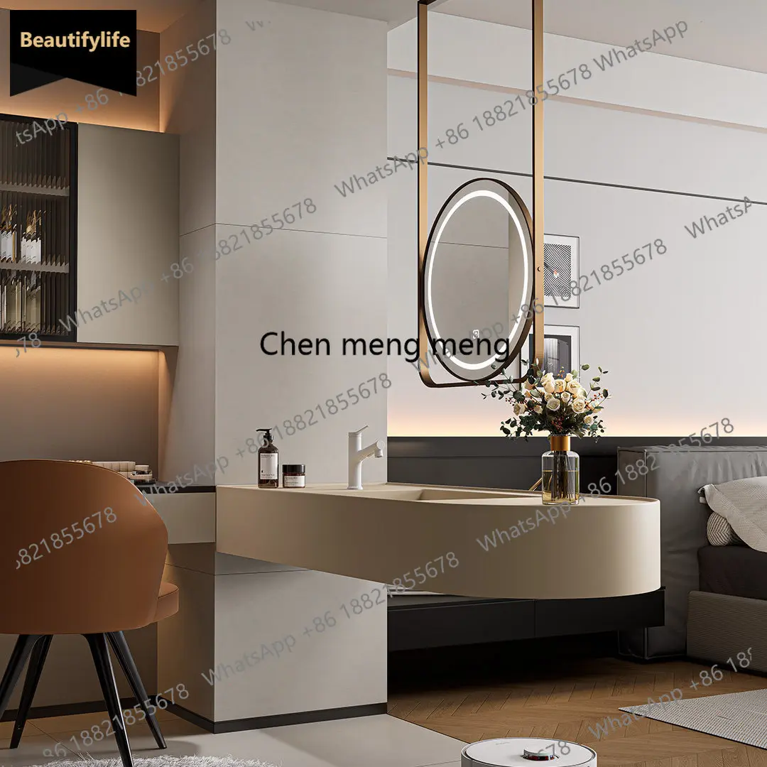 C139 Integrated square basin hotel wind hanging type can be customized with smart bathroom cabinet combination wash basin