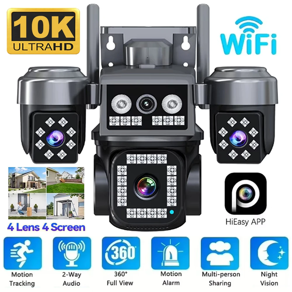 �y�Z�[�����zHiEasy 10K 20MP 4�����Y 4��� WiFi PTZ IP�J���� �h�� �J���[�Î� �����ǐ� ���O�Z�L�����e�B�J����