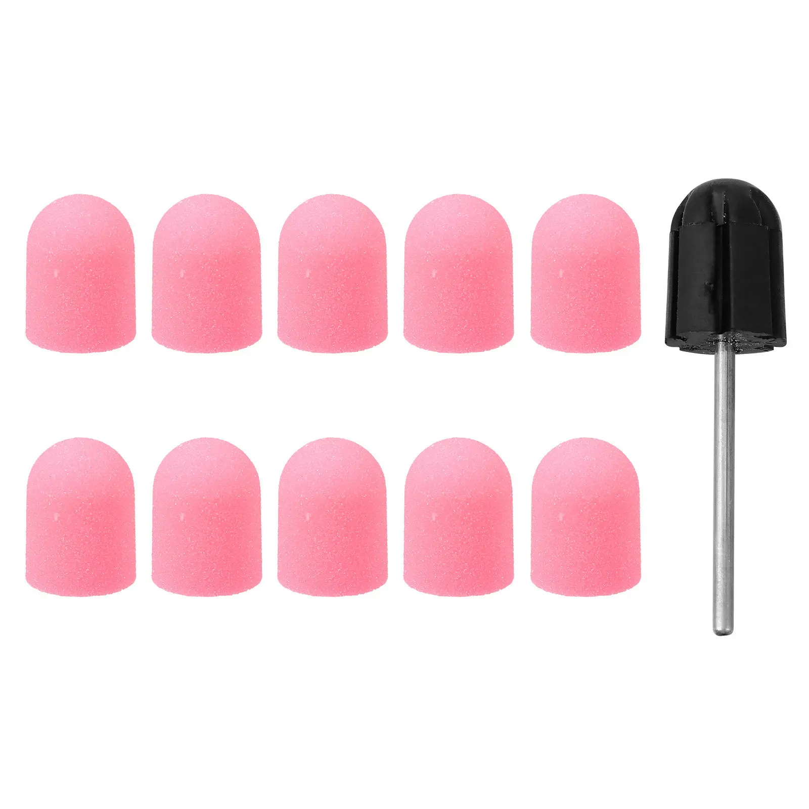 10Pcs Manicure Sanding Cap Nail Polisher Cap Rust Proof Wear Resistant Heat Resistant for Metal Non Metal Polishing Nail Art Kit