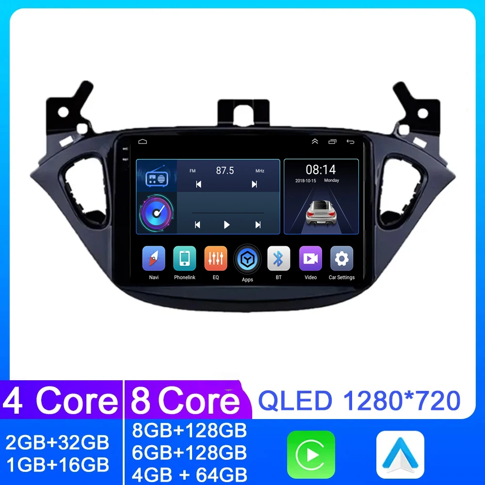 

9"Inch Carplay Android 13 For Opel Corsa E 2015-2019 Adam 2013-2016 Car Radio Audio Multimedia GPS Navigation Auto Stereo