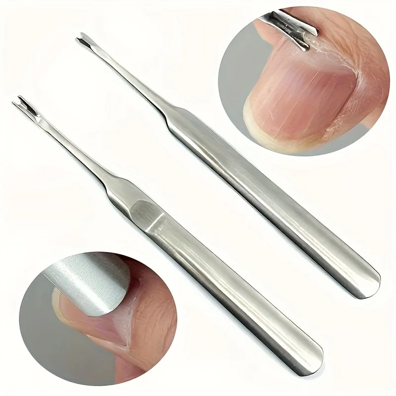 1/2Pcs  Professional Stainless Steel Cuticle Pusher Nail Cuticle Remover Callus Dead Skin Fork Nail Manicure Pedicure Tools