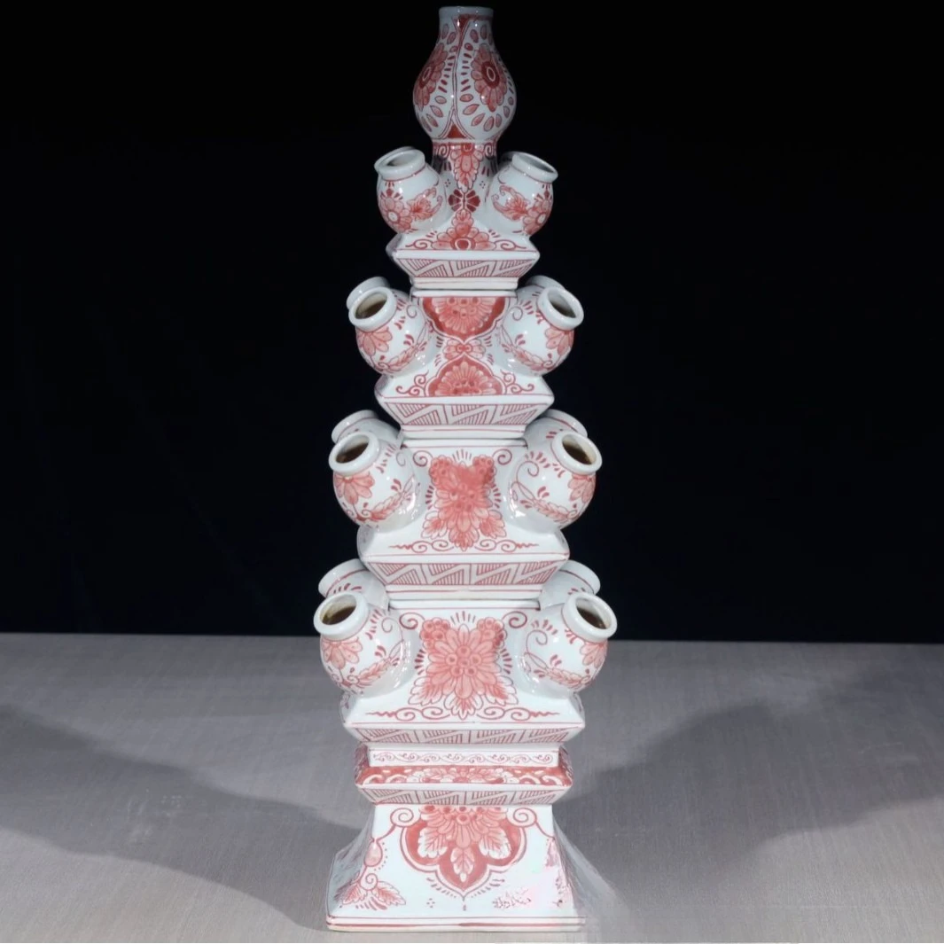 Jingdezhen Yiduo Ceramic Underglaze Red Multi-layer Pagoda Multi-mouth Ceramic Vase