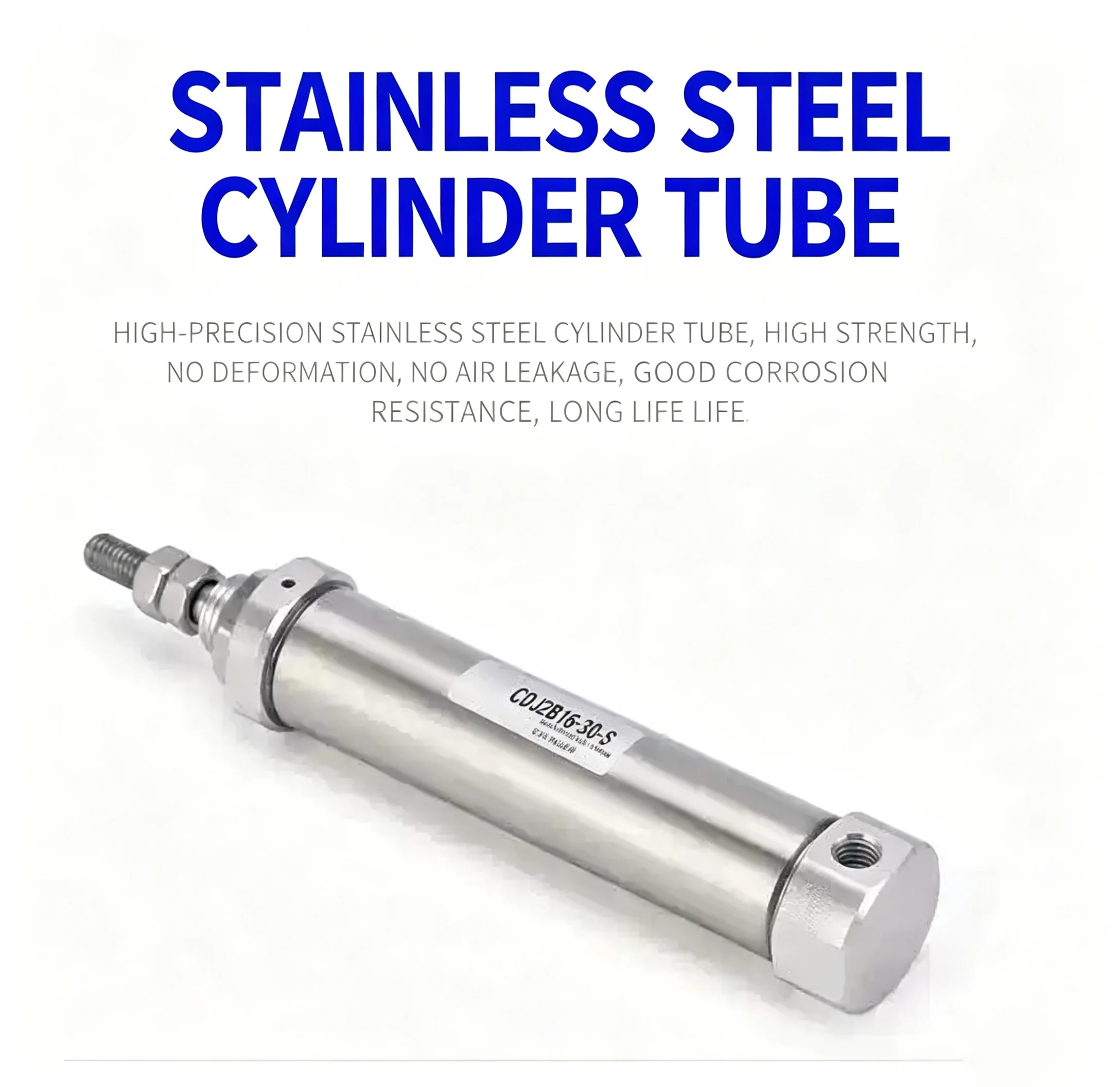 CDJ2B Type Single Rod 10mm 12mm 16mm Bore 20mm 25mm 30mm 200mm Stroke CDJ2B12 Double Acting Pneumatic Air Cylinder Mini Small