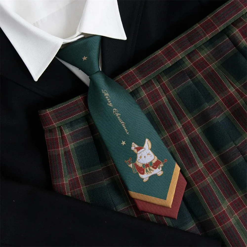 Christmas rabbit Christmas tie jk small original free small tie female short male dk