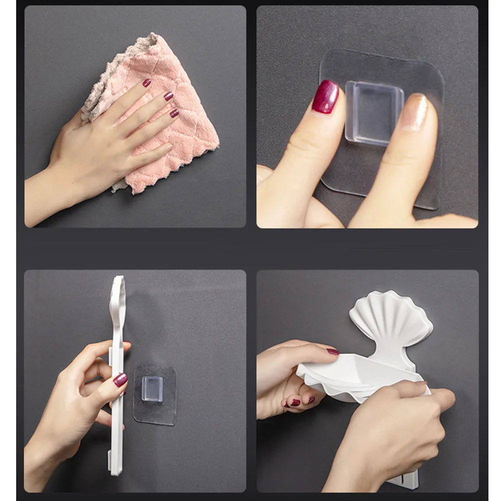 1Pcs Double Layer Soap Dish Holder Shell Shape Premium Plastic Wall Mounted Bathroom Kitchen Soap Rack Draining Design