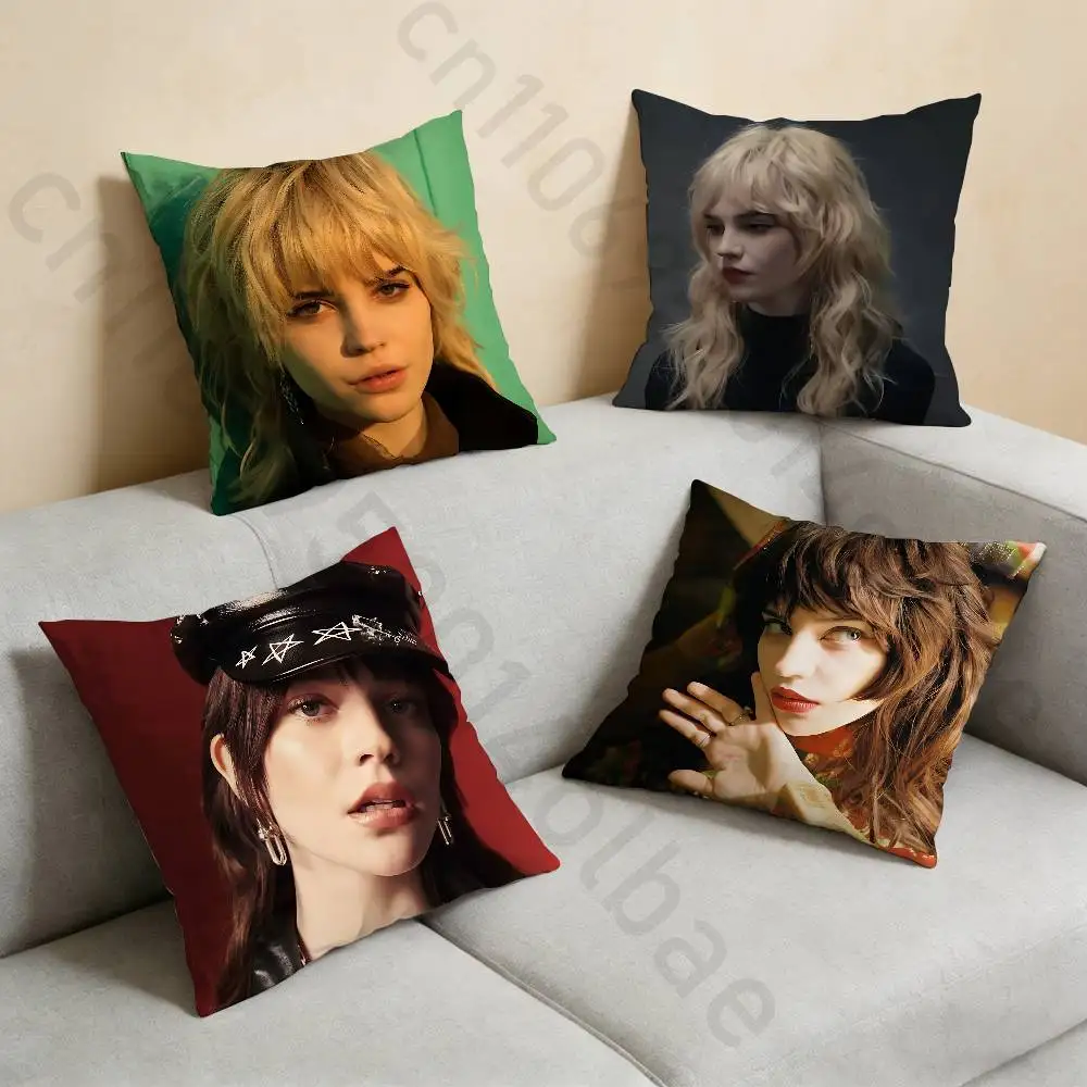 

S-Sophie Thatcher Pillow Case Anti-dustmite Pillowcase Invisible zipper silky short plush Sofa cushion cover