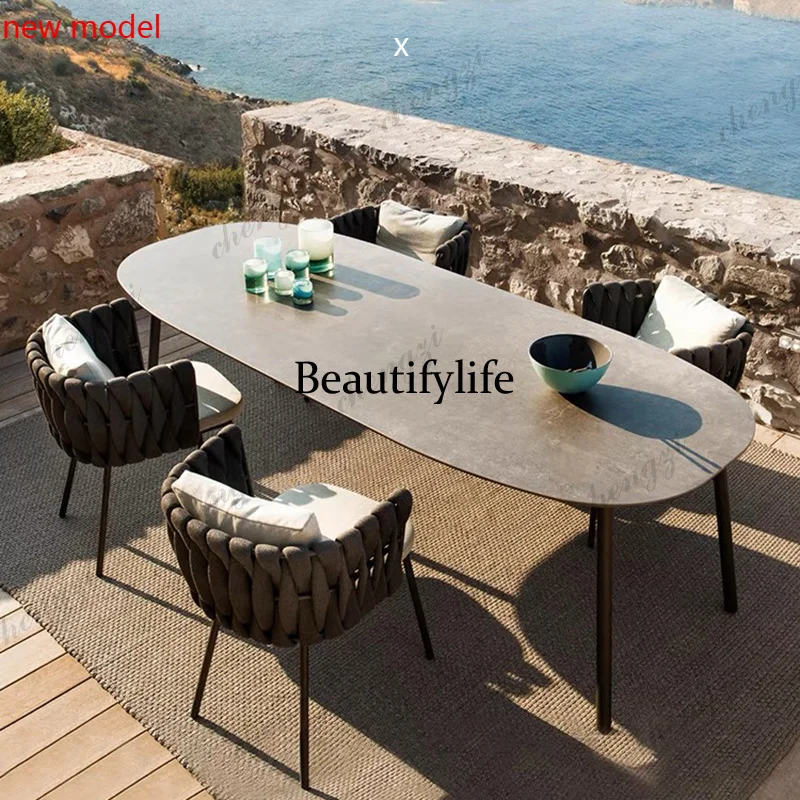 Conjuntos de Muebles de Jardín de Tela para Patio, Conjuntos de Muebles de Jardín para Exteriores, Estilo Boho Nórdico, Giardino Arredo, Muebles de Exterior N138