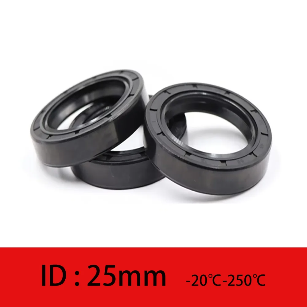 

1Pcs NBR ID 25mm Black TC/FB/TG4 Skeleton Oil Seal Rings Double Lip Seal Gasket For Rotation Shaft Acid & Alkali Resistant