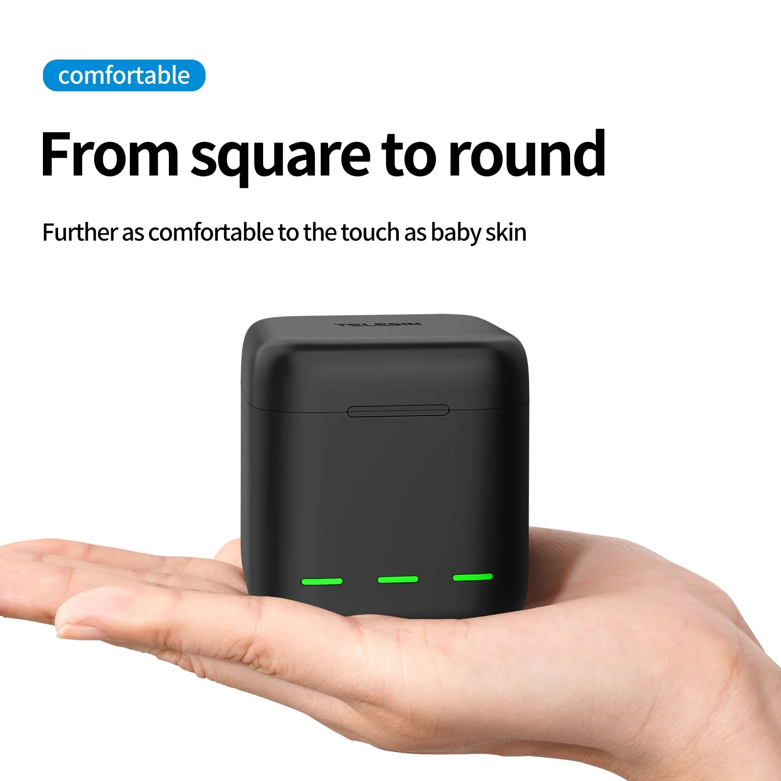 TELESIN التحمل شاحن بطارية المحمولة شحن سريع تخزين ل GoPro بطل 12 11 10 9 ملحقات كاميرا العمل الأسود