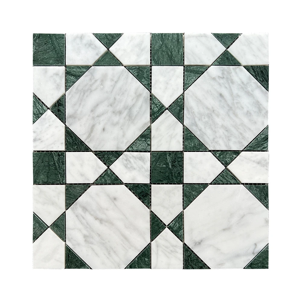 

Natural Marble Polished Stone Interior Mosaic Tiles Checkerboard Pattern Chess Design for Luxury Modern Hotel Home Decor