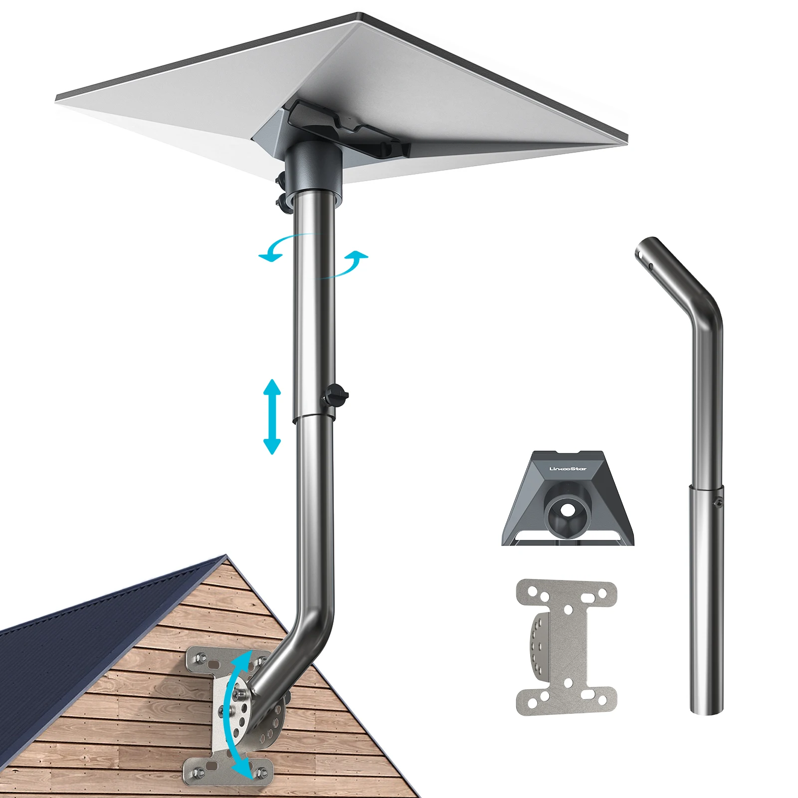 Starlink 지붕 마운트용 스테인레스 및 Starlink Gen 3용 스테인레스 스틸 베이스 세트 및 V3 스테인레스 스틸 원형 튜브 베이스용