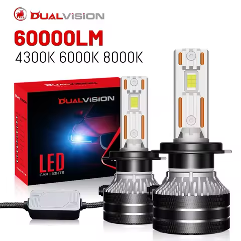Dualvision K5C H7 H4 H11 LED Car Headlights H1 H8 9005 HB3 9006 HB4 9012 880 881 H27 9007 9008 H13 4300K 6000K 8000K CSP Canbus
