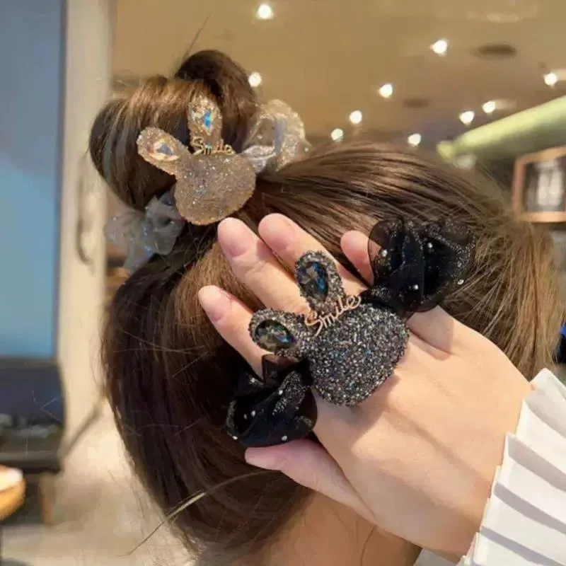 korean new in fashion Women\'s hair bands accessories for girls woman elastics tiaras band headband Rabbit pony o tie rope bow