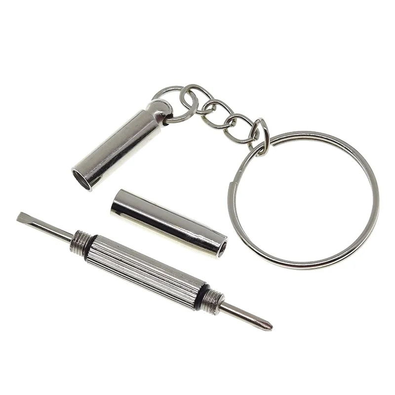 Portable 3 In 1 Screwdriver Eyeglass Sunglass Watch Repair Screwdriver Set Keychain Stainless Steel Mini Screwdriver Hand Tools