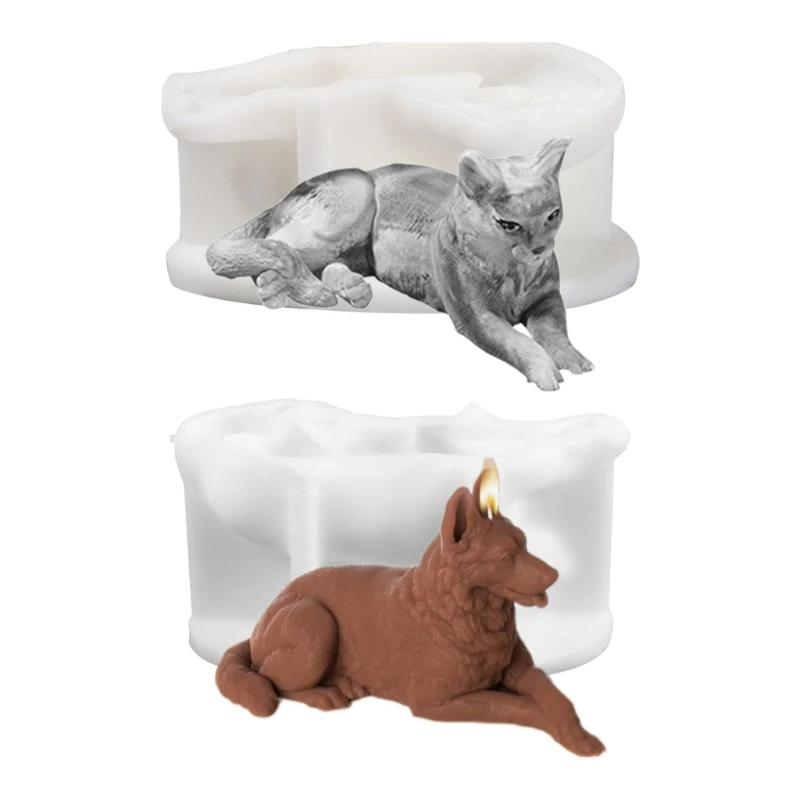 Adorable Wax Mold Flexible Silicone Lying Animal Shaped Maker Mold for Art and Craft Lovers