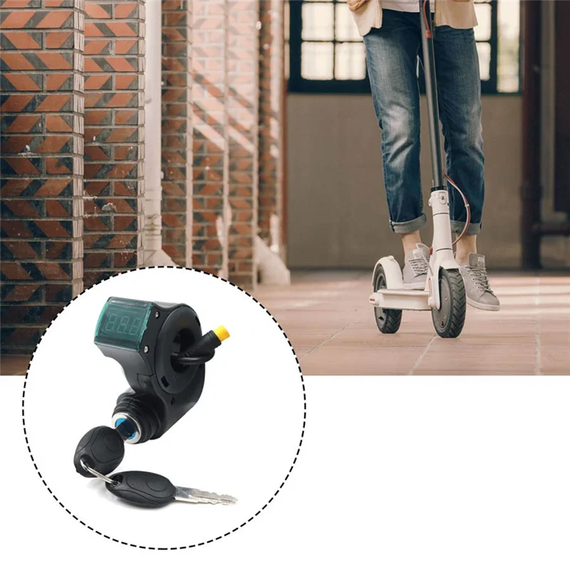 E-Bike Lgnition Lock Key Thumb Throttle Voltmeter Digital Voltage Display Switch 3Pin for KUGOO M4 XiaoMi M365 Universal Rich