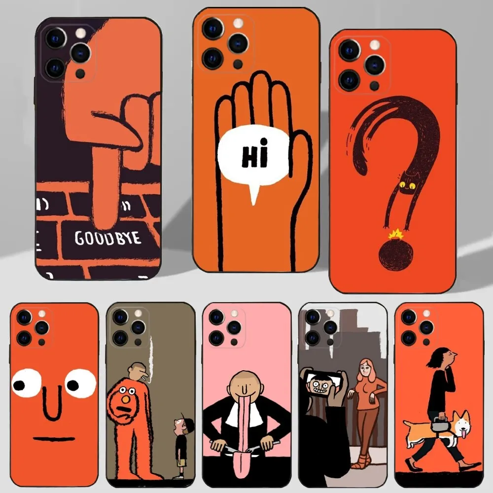 J-Jean Art Jullien Phone Case For iPhone 16,15,14,13,12,11 Plus,Pro Max,XS,X,XR,SE,Mini,8,7 Soft Silicone Black Cover