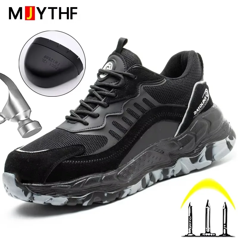 2026 New Work Boots Safety Steel Toe Shoes Men Boots Anti-Puncture Safety Boots Protective Shoes Sneakers Indestructible Shoes