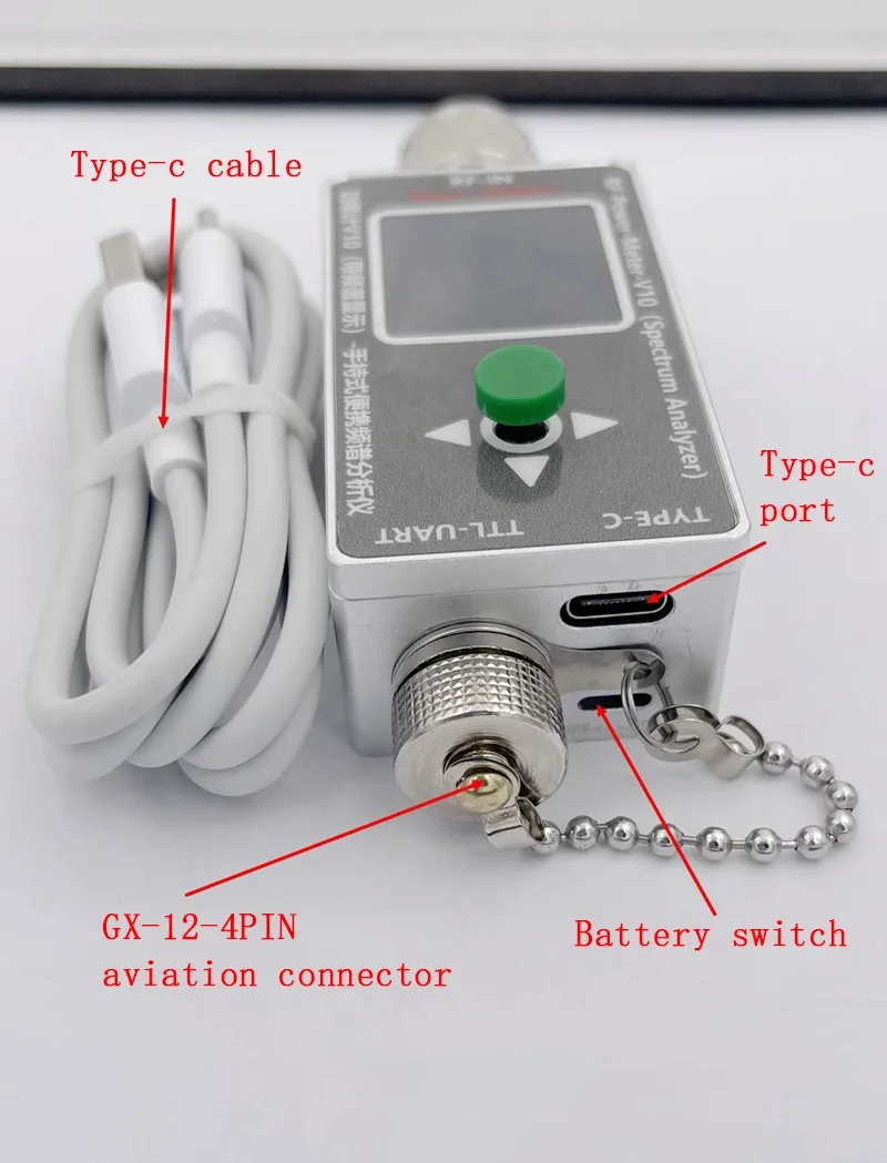 NEW RF-Power-Meter-V10 RF Power Meter Handheld Spectrum Analyzer with Spectrum Display and Type-C Port