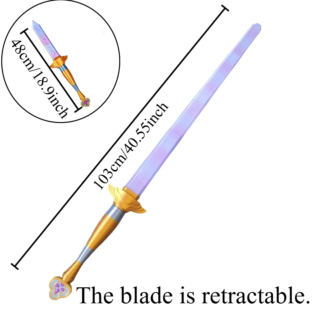 Espada Lumi, el Éxito de Ventas, Exquisito Accesorio de Cosplay con Logotipo, Espada Larga Púrpura Retráctil de Alta Calidad, Regalo Exclusivo para Fans