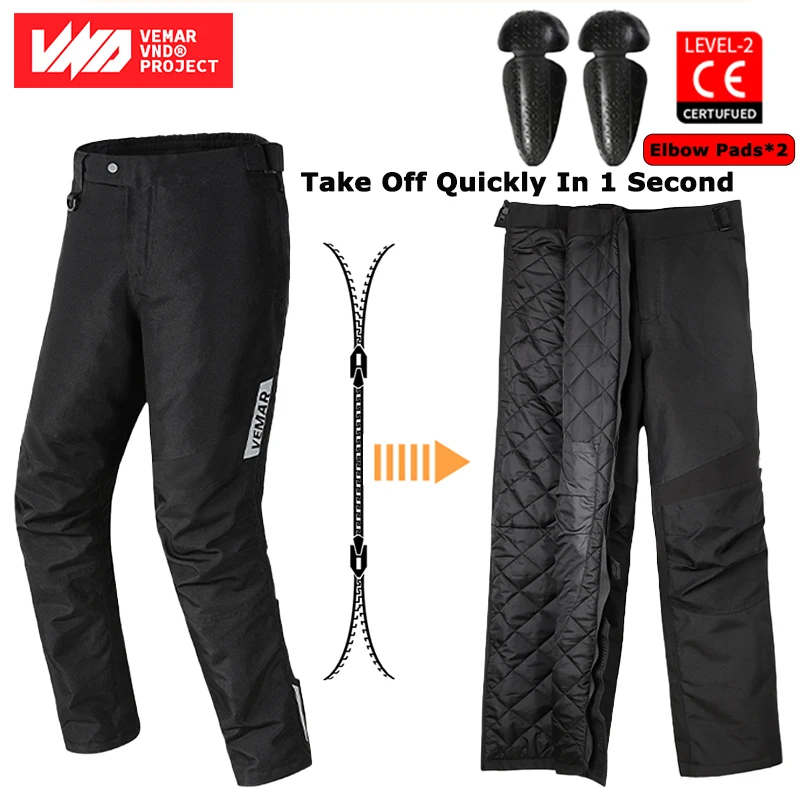 

Men's Autumn Winter Motorcycle Riding Pants Keep Warm CE Level-2 Motocross Racing Trousers Waterproof Windproof Motorbike Pants