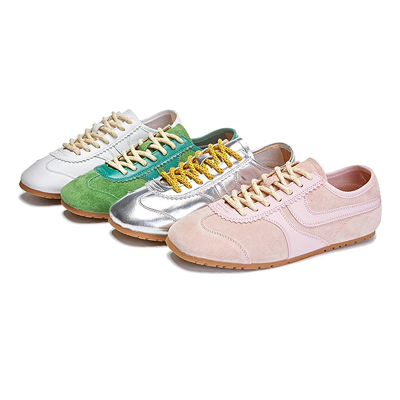 MORAZORA 12 Colors Genuine leather Sneakers Women Flats Lace Up Fashion Casual Shoes Spring Summer Flat Shoes image 3