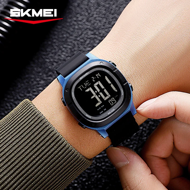 SKMEI 2Time Sports Digital Wristwatch For Men Women Chrono Count Down Timer Watch Waterproof Multifunctional Electronics Watches