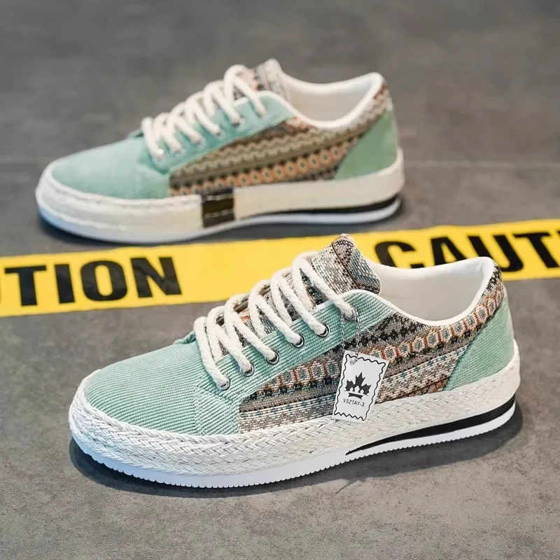 Zapatos de hombre SYTK, tipo mocasín de lino, ideales para el verano, zapatillas deportivas de hombre, zapatos planos de lona para hombre, calzado informal para hombre.