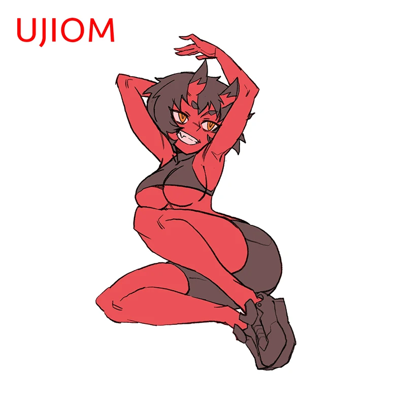 UJIOM Devil Girl Peeking Wall Sticker Interesting High Quality Creative Lying Posture Graphics Decal Room Decoration Accessories