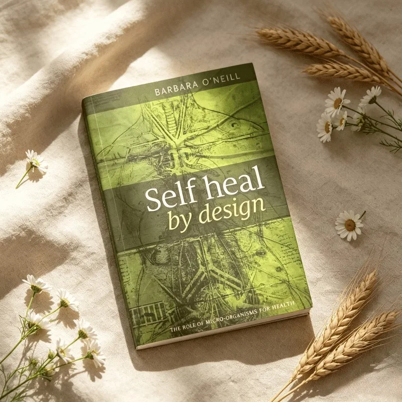 Self Heal by Design, livre en anglais, édition brochée, pour les passionnés de santé, Barbara Book, apprenez les connaissances sur les micro-organismes et la guérison naturelle.