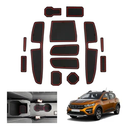 RUIYA para Dacia Sandero 3 / Sandero Stepway III 2024 Coche Puerta Ranura Mat Antideslizante Ranura Pad Auto Dacia Sandero 3 Accesorios 2024