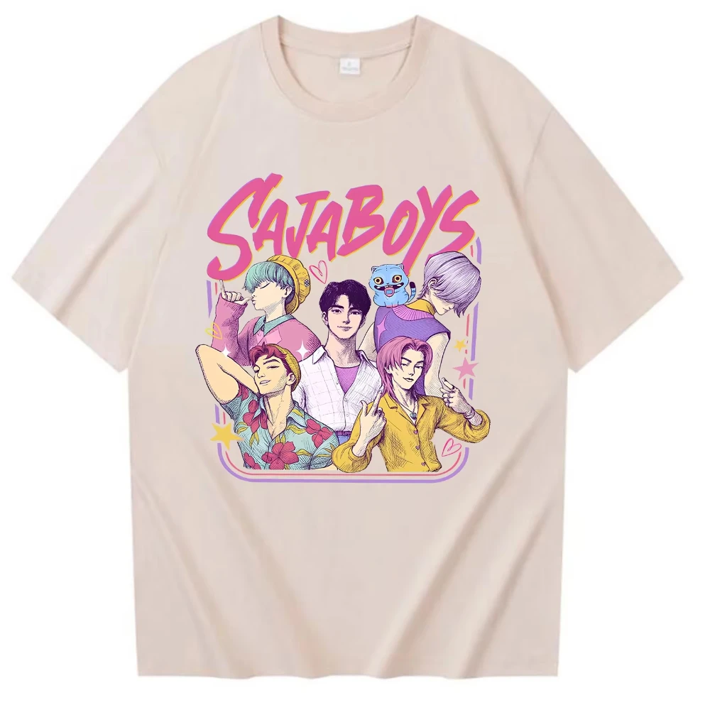 T-shirt Kpop Demon Hunters Saja Boys - Stile Harajuku O-Collo Uomo Donna Tee Regalo ufficiale per fan e articoli da collezione Tee Tops