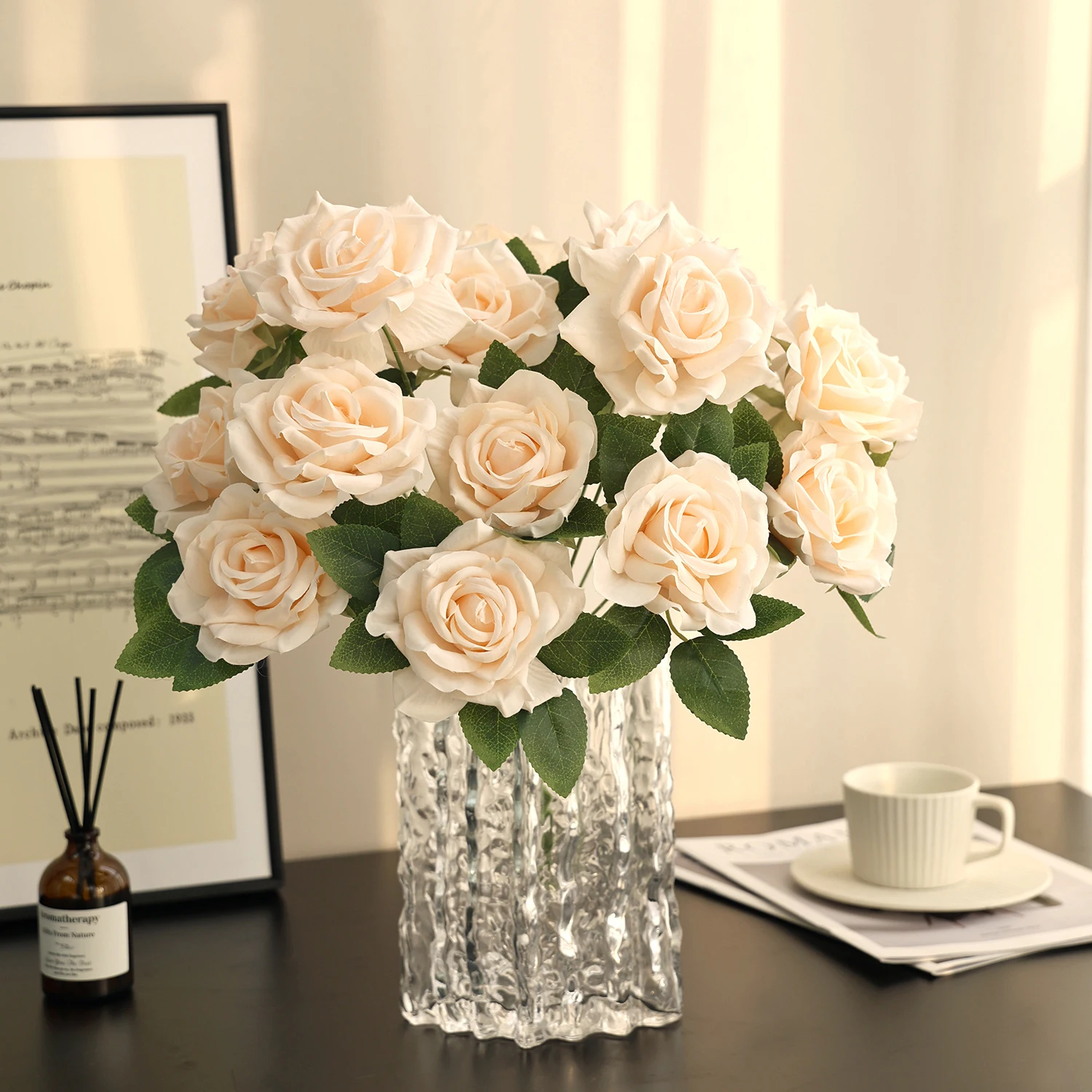 Künstliche Blumen, Hochzeitskranz, Heimdekoration, Tischdekoration, Brautstrauß, Garten, künstliche Seidenrosen, Vase, Outdoor, DIY-Geschenkzubehör
