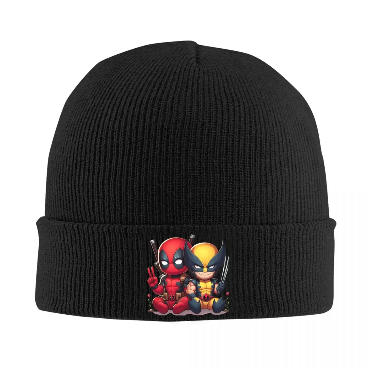 Deadpool & Wolverine Skullies Beanies Caps 2024 MARVEL Video Thin Hat Autumn Spring Bonnet Hats Men Women\'s Unisex Ski Cap