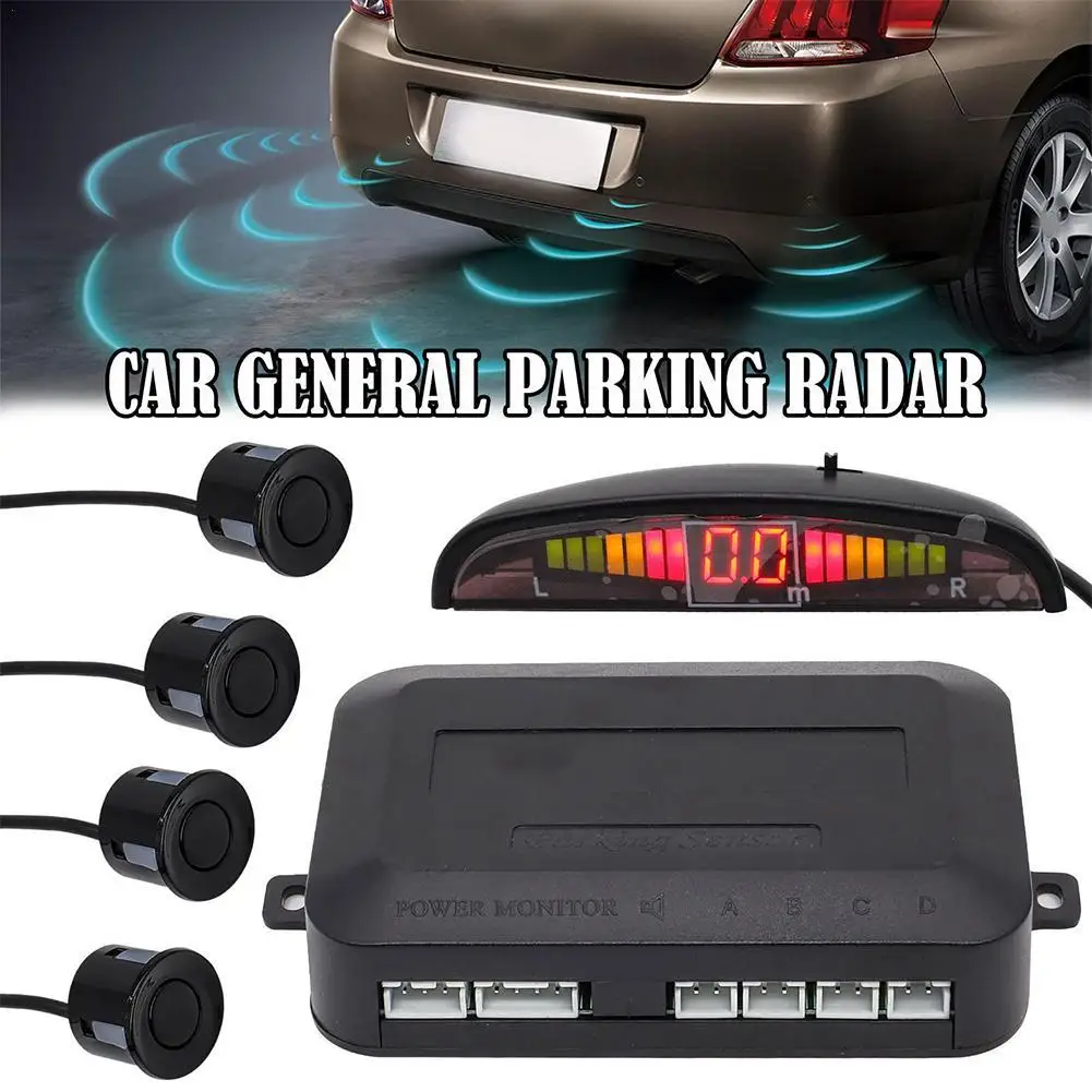 

Car Reverse Radar Kit Vehicle Parking Sensor System With 4 Parking Sensors Backup Radar With LED Distance Display Beep Alarm