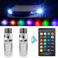 2PCS T10 RGB LED Clearance Lights Bulb-6SMD 5050 CANbus Car With Remote Controller Flash Reading Wedge Light Clearance Lights