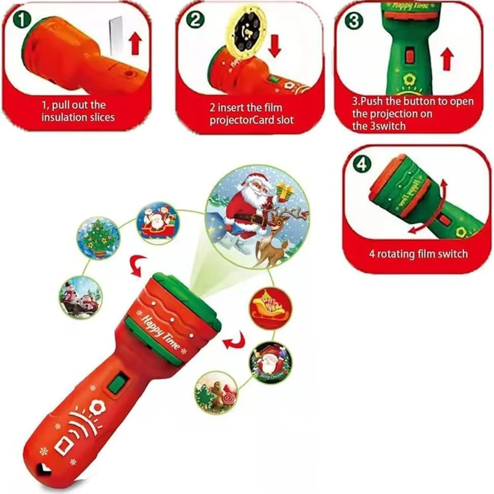 Lampe de poche projecteur de dessin animé amusant, jouet lumineux pour enfants, éducation précoce, motif lumineux, Puzzle pour bébé, cadeaux de noël