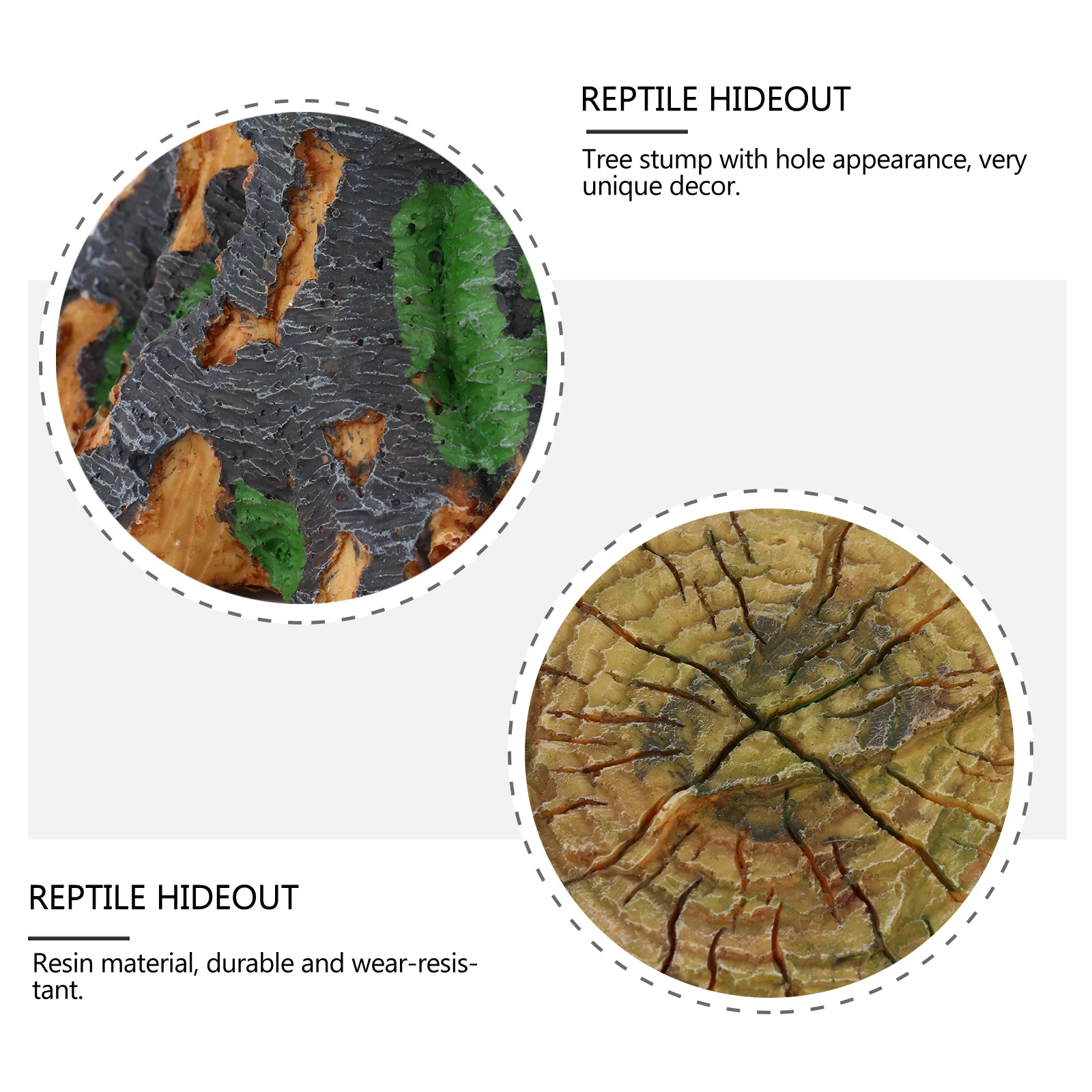 

Resin Lizard Tree Cave Hideout with Hollow Design for Small Reptiles Terrarium Decor Breeding Nest Shelter Habitat Turtle