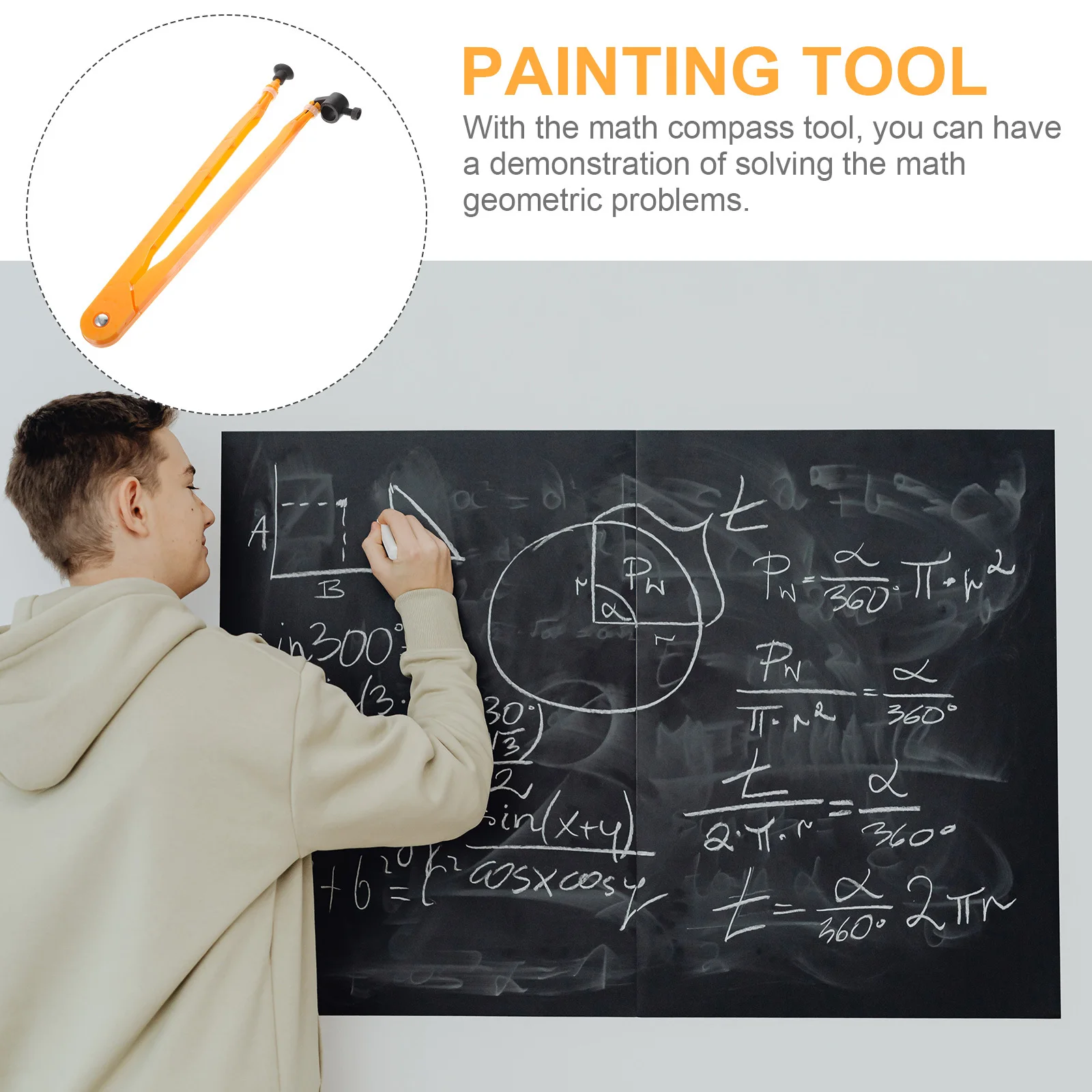 

Teaching Math Beam Compass Blackboard Drawing Tool High Grade Sturdy ABS Portable Lightweight Multi Use School Drafting Painting