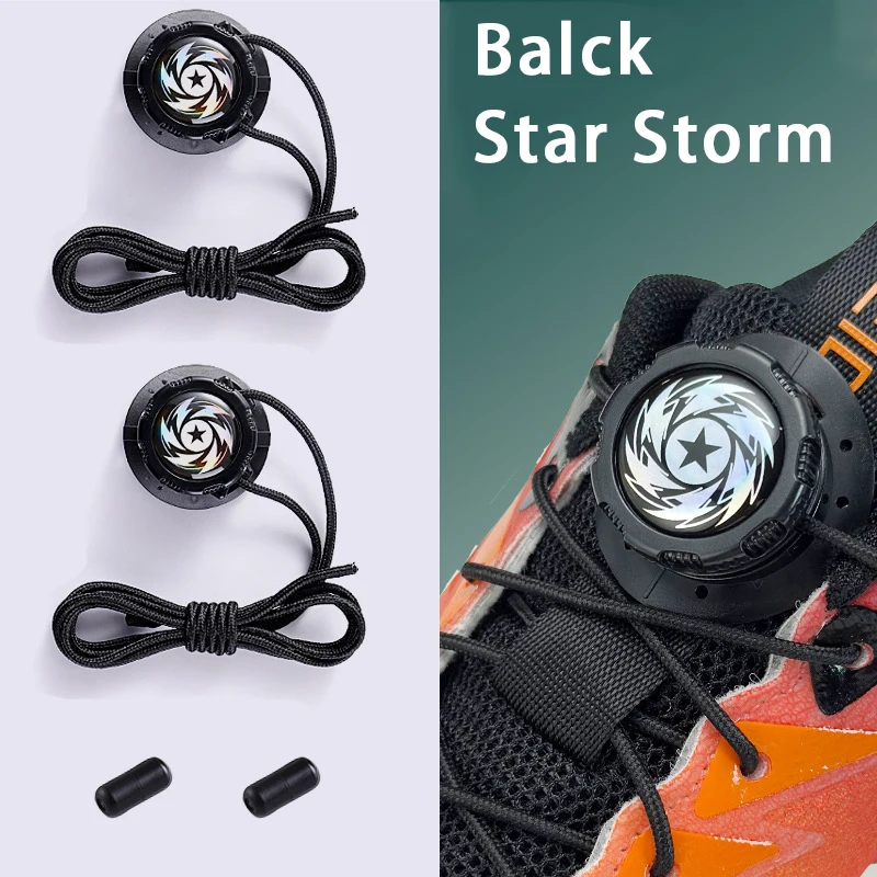 Automatische runde Schnürsenkel, einfach zu installierende Schnürsenkel mit Drehverschluss, Unisex-Schnürsenkel für Outdoor-Sportarten, Schuhzubehör, 1 Paar/2 Paar
