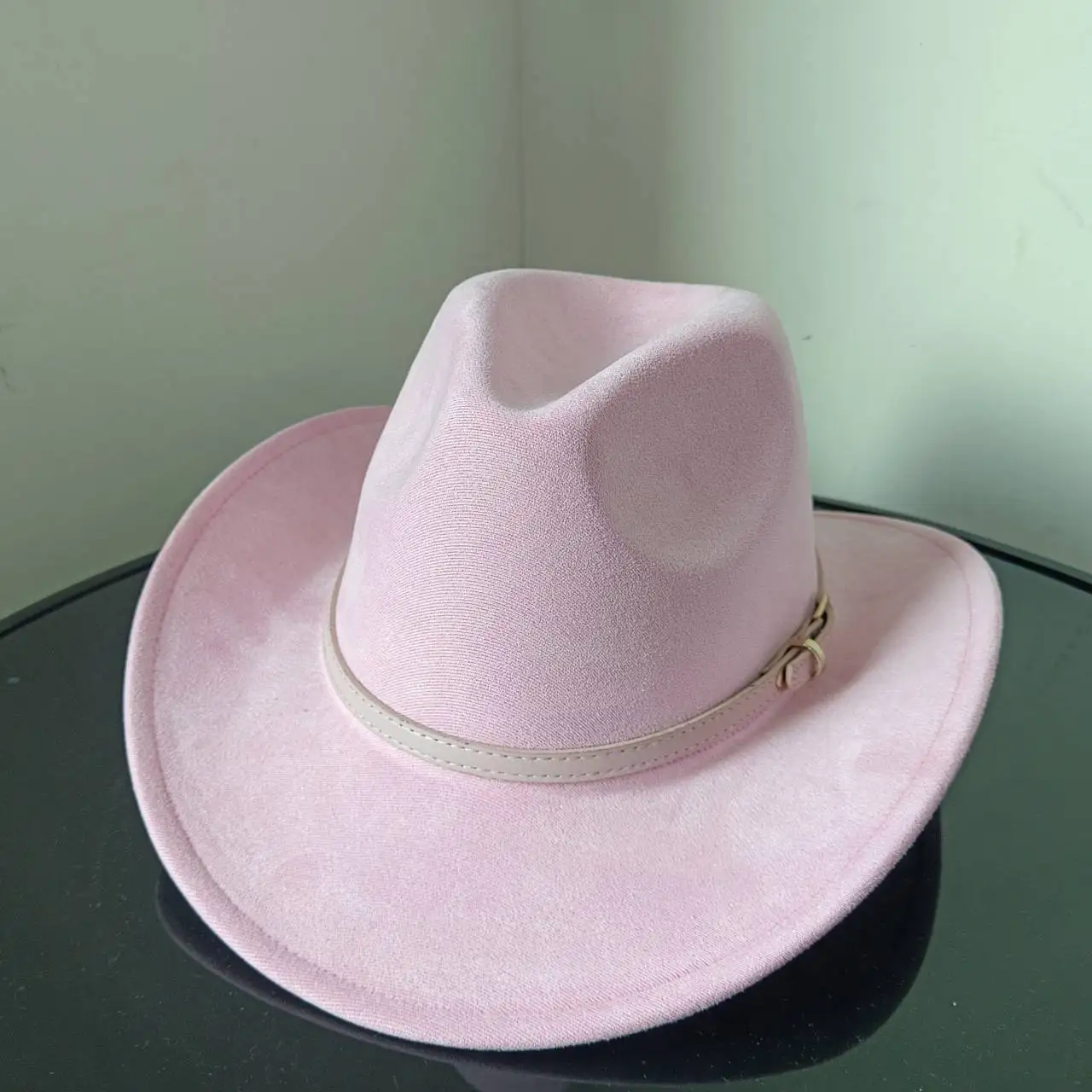 Barbie pink cowboy hat womenhat jazz disco hat for men black fedora hat small brim hat fancy western hat pink hat felt fedora