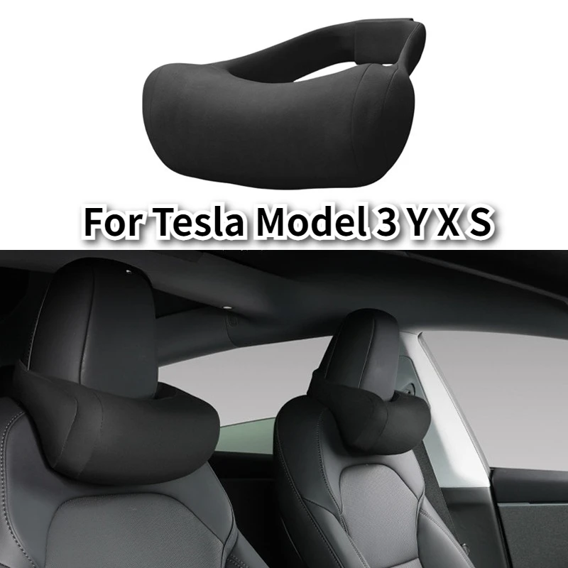 

Для Tesla Model 3Y Juniper, подголовник автомобильного сиденья, подушка для шеи, модель S Model X, мягкий комфортный замшевый защитный чехол, аксессуары 2017-2025