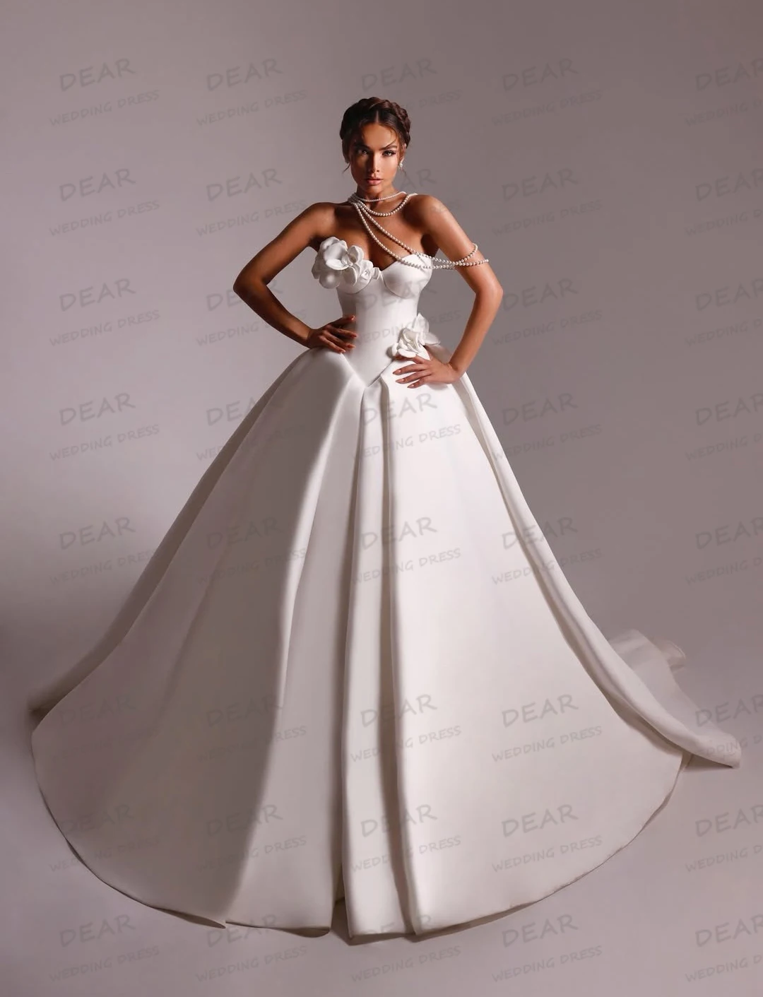 シンプルなウェディングドレス女性のノースリーブサテン恋人花 A ラインブライダルドレス 2026 Vestidos De Novia カスタマイズ