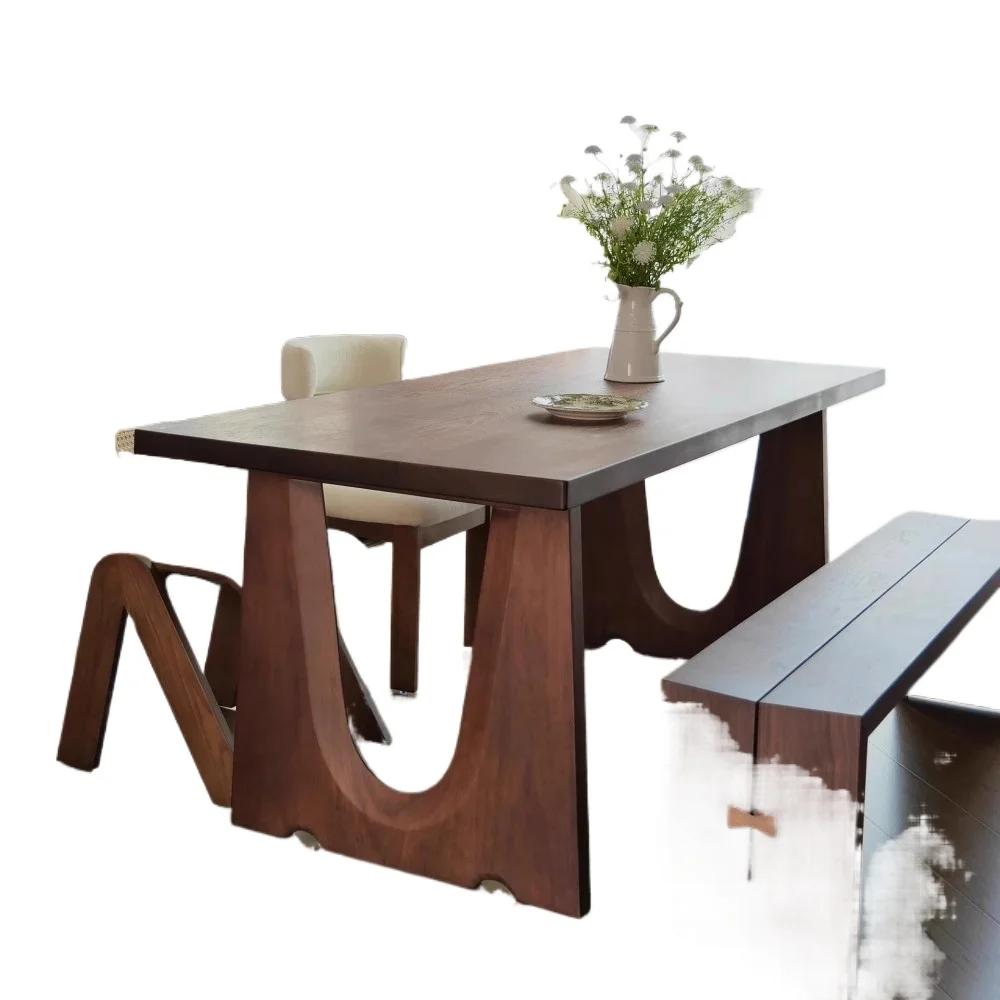 

Rectangle tea table all solid wood large board table light luxury desk